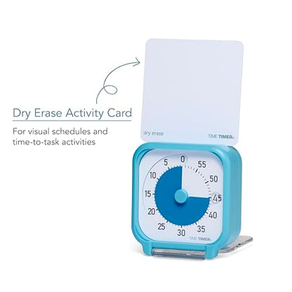 Time Timer 3 Inch Visual Timer – 60-Minute Quiet Portable Countdown Timer for Kids, Teachers, Students & Adults – Helps with Focus, Transitions, ADHD, Autism & Time Blindness – (Blue & White) - color: White & Blue