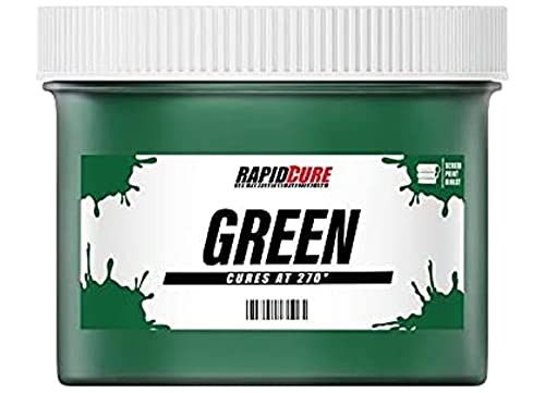 Rapid Cure Green Plastisol Ink - Silk Screen & Screen Printing Ink, Gallon | Cures At 270°F Vs. Standard 320°F For Faster Turnaround - Bold Opaque Color, Non-Phthalate, CPSIA Safe, USA Made - Green - color: Green, size: 128 fl oz
