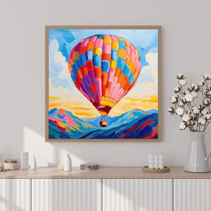 Artunion Framed Paint by Numbers Kit for Adults Beginners & Kids Ages 8-12,Hot Air Balloon Paint by Number with Frame,Abstract Paint by Numbers Kit on Canvas 10 * 10 Inch Without Easel - color: ZXT-336-F