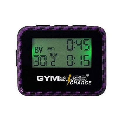 Gymboss Charge Interval Timer and Stopwatch & Watchstrap - Bundle - color: Carbon Purple