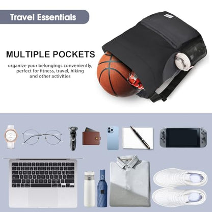 Waterproof Drawstring Backpack Sports Gym Sackpack with Mesh Pockets Water-Resistant String Cinch Beach Bag for Men Women - color: Solid - Black Gray