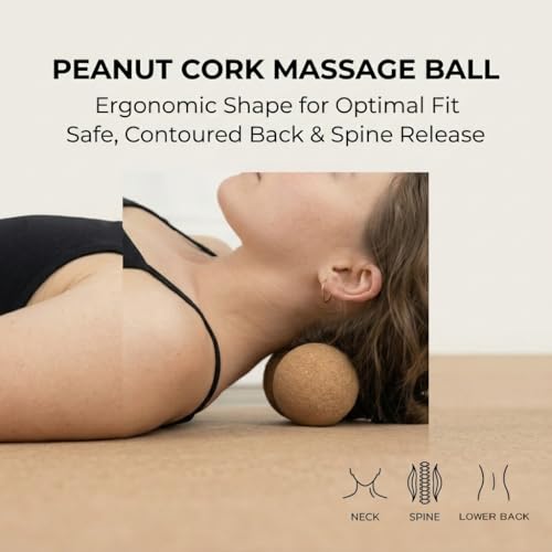 4-in-1 Natural Cork Massage Ball Set | Myofascial Release Tools with Peanut Massage Ball, Trigger Point Balls, Foot Massage Ball for Yoga, Fitness & Recovery