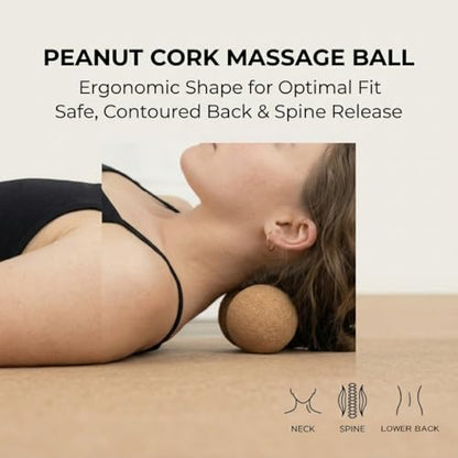 4-in-1 Natural Cork Massage Ball Set | Myofascial Release Tools with Peanut Massage Ball, Trigger Point Balls, Foot Massage Ball for Yoga, Fitness & Recovery