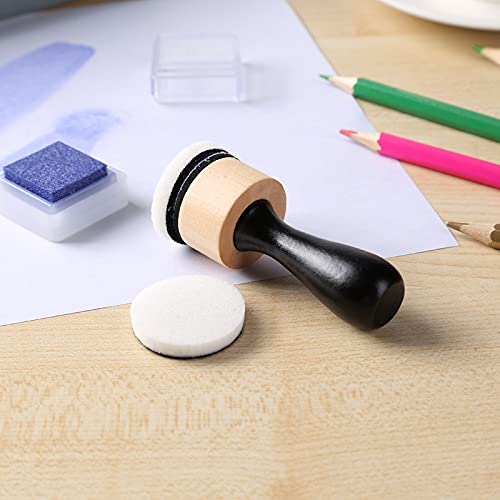 Ink Paints Mixing Blending Tool Mini Round Foam Refills, for Scrapbooking Craft, Control of Ink Placement, No More Inky Fingers Ink Blending Tool with Spare Pads for Rubber Stamping & Scrapbooking - color: 1 Handle+2 Foam Refills