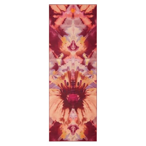 Manduka Yogitoes Hot Yoga Mat Towel - 71" | Moisture Activated Grip | Patented Silicone Nubs | Highly Absorbent, Durable & Easy Care | Made from Recycled Materials | 71 x 24 Inches | Bloom - color: Bloom, size: 71" x 24"