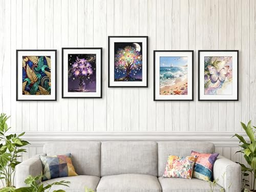 NIHO-JIUMA 9 Pack Diamond Art Kits for Adults & Teens, 30x40cm/12x16inches | 5D DIY Full Drill, Home Wall Decoration | Individually Packaged Tool