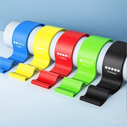 Resistance Bands for Working Out,5 PCS Elastic Loop Set for Hip & Leg Workouts