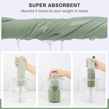 Rainleaf Microfiber Towel Quick Dry Camping & Travel & Gym Towel. Compact - color: Bean Green, size: 48.00" x 24.00"
