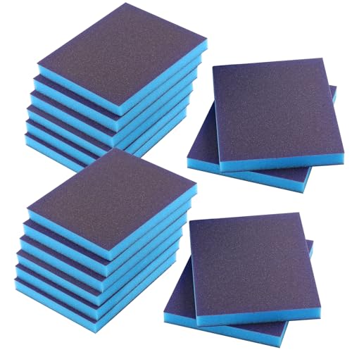 16Pcs 150 Grit Sanding Sponge, Jamiikury Sanding Blocks Washable and Reusable, Wet Dry Sandpaper Sponge for Wood Metal Furniture Paint and Drywall - size: 150 Grits