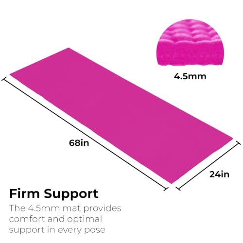 Bulk Yoga Mats, 10 Pack, 4mm Thick, 68x24in - color: Colorful