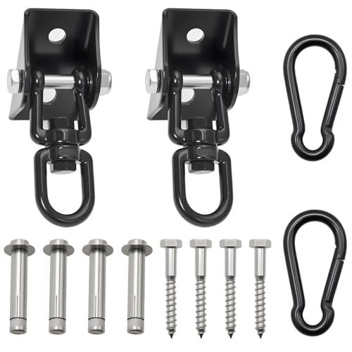 1200 Lb 360° Rotating Heavy Duty Swing Hanger Hardware Kit | Supports porch swing, hammock, swing chair, punching bag, yoga & playground swing indoor & outdoor installation