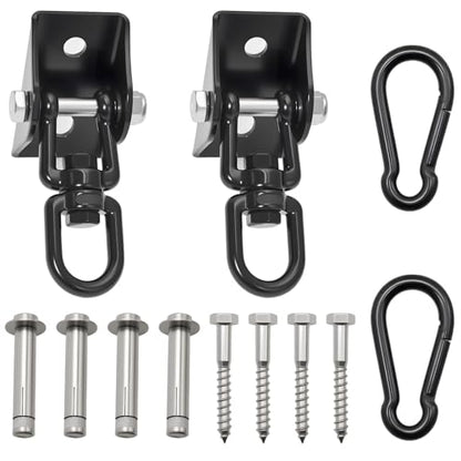 1200 Lb 360° Rotating Heavy Duty Swing Hanger Hardware Kit | Supports porch swing, hammock, swing chair, punching bag, yoga & playground swing indoor & outdoor installation