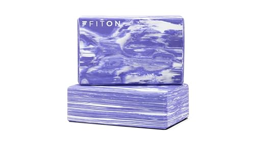 FitOn Yoga Blocks for Stability & Stretch, EVA Foam Exercise Blocks, 2 Pack