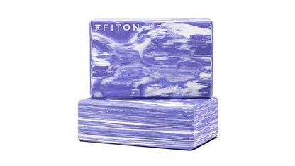 FitOn Yoga Blocks for Stability & Stretch, EVA Foam Exercise Blocks, 2 Pack