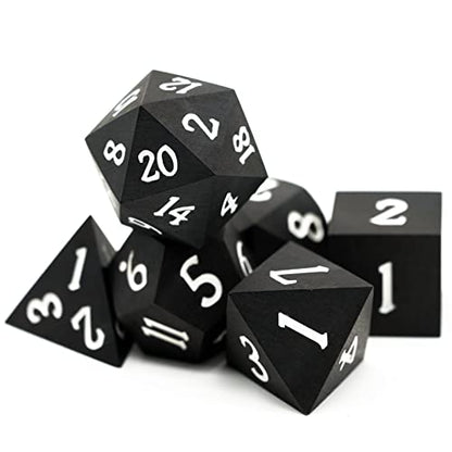 Ebony Wood DND Dice Set Wooden Polyhedral Dice Set for Tabletop Game - color: Ebony Wood