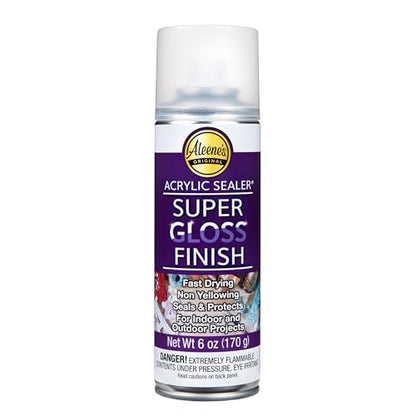 Aleene's Spray Acrylic Sealer, Super Gloss Clear Finish for DIY Crafts & Art Projects, Non-Yellowing, Fast Dry Time Super Glossy Finish 6 oz. - color: Super Gloss