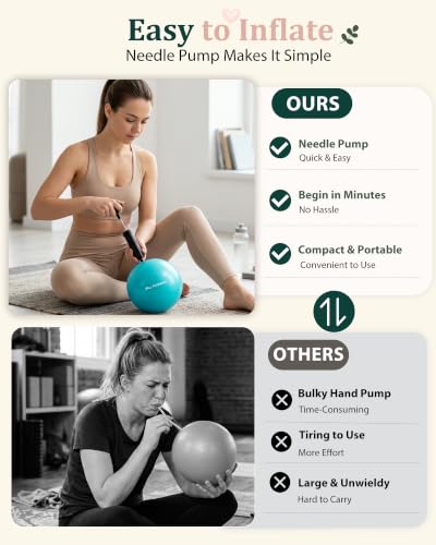 Trideer 9-Inch Pilates Ball, Small Exercise Ball Pilates Equipments for Yoga, Physical Therapy, Pregnancy, Postpartum, Core Training, Balance, Stability and Stretching