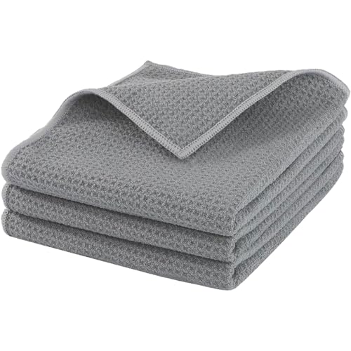 Microfiber Gym Towels 3 Pack, Quick-Drying Yoga Towels for Sport, Workout Equipment, Home and Gym, 16 Inches x 27.5 Inches - color: Grey