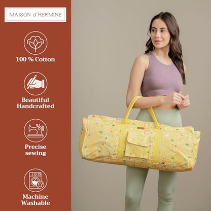 Maison d' Hermine Yoga Mat Duffle Bag Gym Tote Yoga Mat Carry Bag - color: Colmar - Yellow, style: Yoga Mat Tote