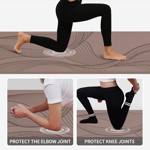 PAIDU Large Yoga Mat 72"x36"x10mm Non-Slip Exercise Mat for Home Gym Studio - color: Brown