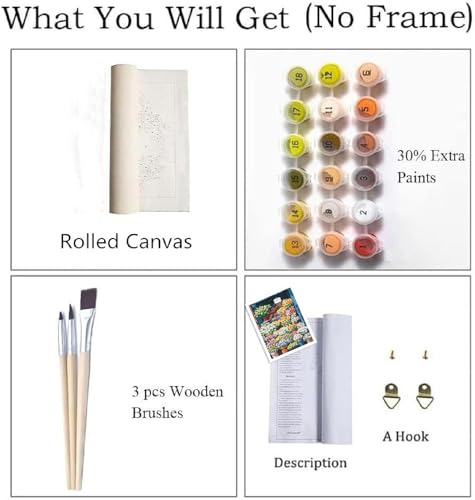 ZRIZQ Paint by Numbers Kit for Adults Beginners,Floral DIY Painting Set,Relaxing Creative Craft Activity,16x20 Inch-Flowers 16 - color: 16"X20"Rolled Canvas(Frameless)-Flowers 16