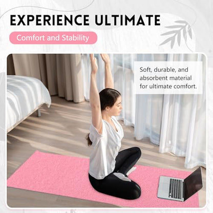 Breling 4 Pack 72" x 24" Hot Yoga Towel Non Slip Microfiber Mat Towel Sweat Absorbent Soft Pilates Mat Essentials for Hot Yoga Pilates Exercise (Pink) - color: Pink