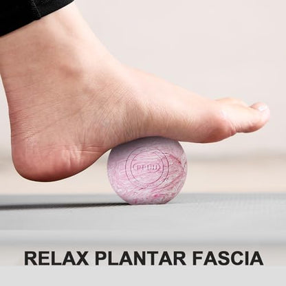 Massage Lacrosse Ball, 2.5 Inch Firm Solid Rubber Deep Tissue Ball for Myofascial Release, Plantar Fasciitis & Muscle Knot Relief, for Foot, Glutes, Shoulder Blades, Calves, 1 Count Pink - color: Pink