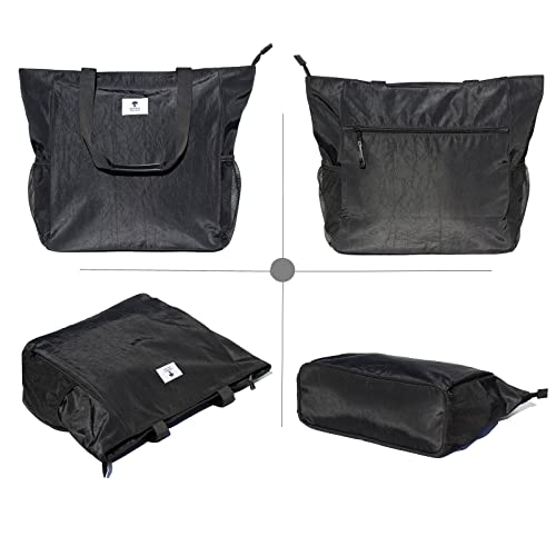 ESVAN Yoga Mat Bag Yoga Tote Carrier Shoulder Bag Carryall Tote for Office,Yoga,Pilates,Travel,Beach and Gym - color: D Black