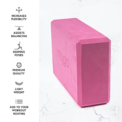 MYGA Yoga Block,Lightweight EVA Foam Yoga Brick,High Density Non-Slip Block for Yoga Poses, Pilates, Balance and Flexibility - color: Plum, size: One Size