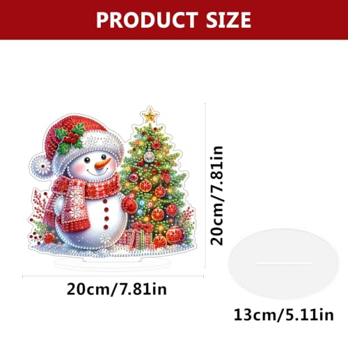 Christmas Diamond Art Kits for Adults,Red Scarf Snowman Diamond Painting | Double Sided Christmas Pearl Art Kits for Adults,DIY Special Shaped Crystal Winter Desktop Decoration (7.8×7.8 In) - color: DP04707