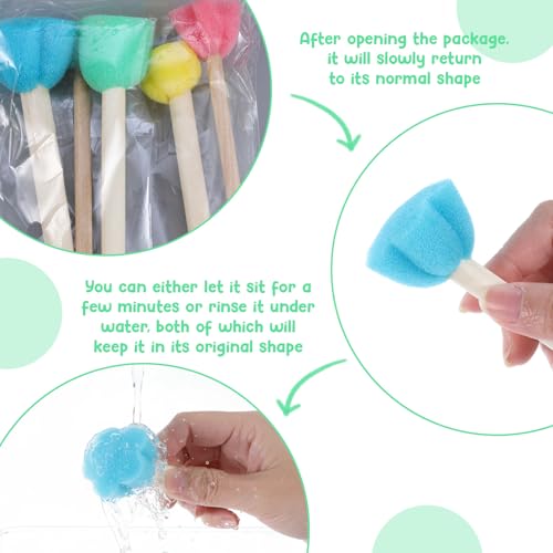 15 PCS Sponge Paint Brushes for Crafts, Foam Paint Brushes for Art Painting | Paint Sponges for Crafts, 5 Sizes Sponge Brushes for Painting DIY Crafts