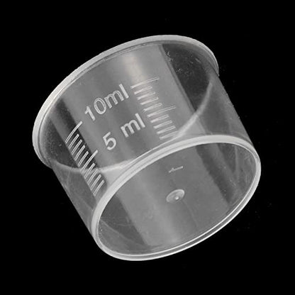 MEETOOT 50pcs Disposable Measuring Cup 10ml Laboratory Test Cups with Scales, Clear Liquid Measuring Cups
