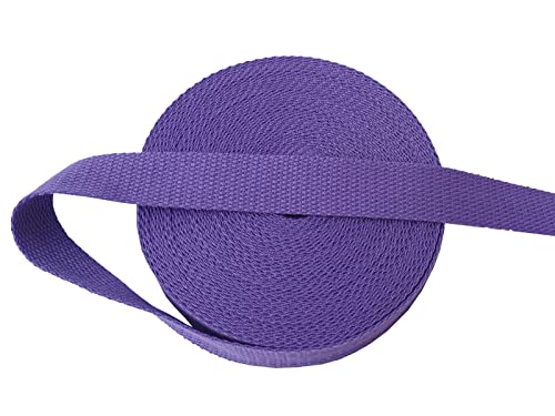 1 Inch Cotton Webbing 10 Yards Cotton Strap for Tote Canvas Bags Crafts Sewing (2011 Purple) - color: 2011 Purple