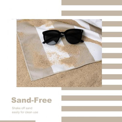 Your Choice Microfiber Beach Towel Sand-Free Quick Dry (67"x35"/60"x30") - color: B-bora Beige, size: Extra Large(67x35")