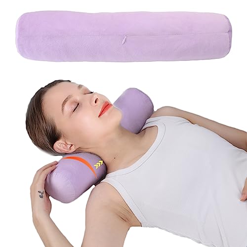 Neck Roll Pillow,Cervical Neck Pillow Bolster Pillow for Sleeping - color: Purple 81