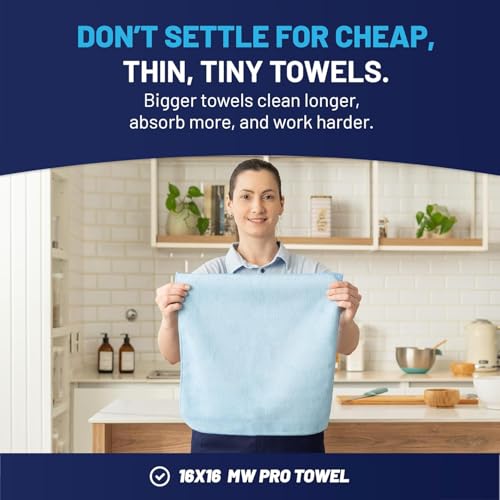 Microfiber Cleaning Wholesale Cloths (48 Pack) | Size 12" x 12"| All Purpose Microfiber Towels - Clean, Dust, Polish, Scrub, Absorbent (Blue) - color: Blue, size: 48 Count (Pack of 1)