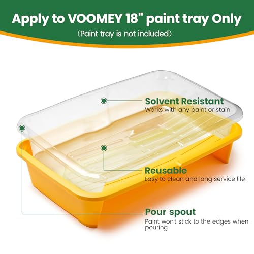 VOOMEY 18 Inch Paint Tray Liners, 12PCS Disposable Roller Tray Inserts | Disposable Liners Fit 18" Paint Trays for Easy Cleanup, Quick Color Changes and Efficient Painting Projects - size: 18 Inch Paint Tray Liners (12pcs)