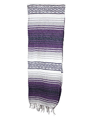 Canyon Creek Mexican Style Falsa Yoga Blanket (Dark Purple) - color: Dark Purple