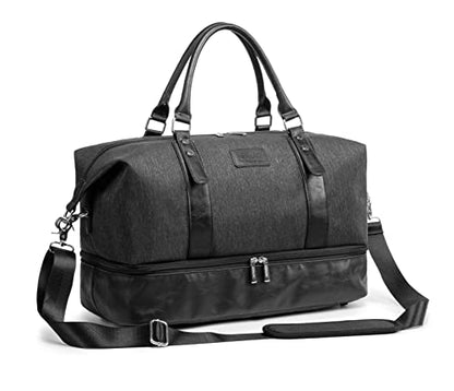 Kinmac Travel Duffel Bag,Sports Gym Yoga Duffel Bag Weekender Overnight Totes Bag (Black) - color: Black