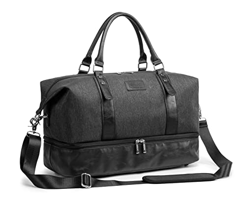 Kinmac Travel Duffel Bag,Sports Gym Yoga Duffel Bag Weekender Overnight Totes Bag (Black) - color: Black