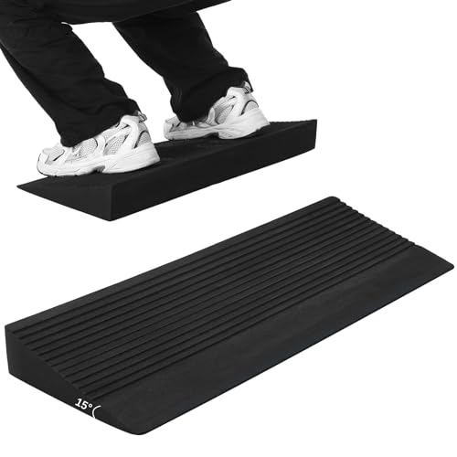 Pangda Squat Wedge Block Slant Board Incline Board 25.4 x 9.3 x 2.6 Inch Deadlift Platform Squat Stand Heel Wedge for Exercise Equipment for Weightlifting Stretching Training Fitness Exercise