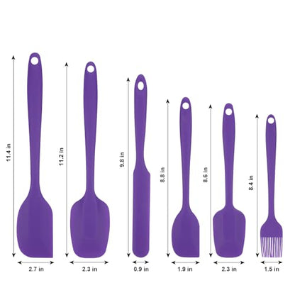 Silicone Spatulas Set, Rubber Spoon Spatula Heat Resistant Spoonula One Piece Design Seamless Spatula Non-Stick Scrapers Baking Mixing Tool (Purple) - color: Purple