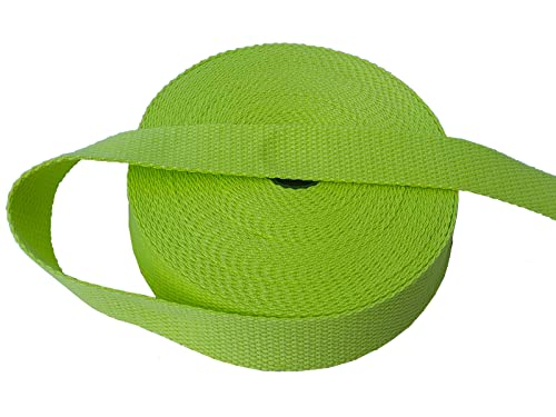 1 Inch Cotton Webbing 10 Yards Cotton Strap for Tote Canvas Bags Crafts Sewing (2076 Neon Green) - color: 2076 Neon Green