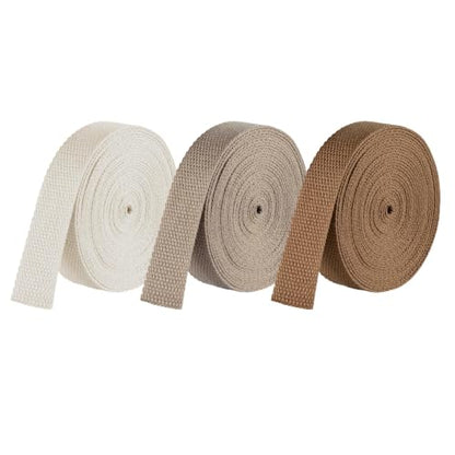 Cotton Webbing 1 Inch 15 Yards Weave Webbing Straps for Bags Handles - color: A- 3 mixed color