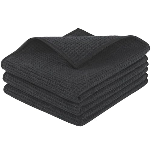 Microfiber Gym Towels 3 Pack, Quick-Drying Yoga Towels for Sport, Workout Equipment, Home and Gym, 16 Inches x 27.5 Inches - color: Black