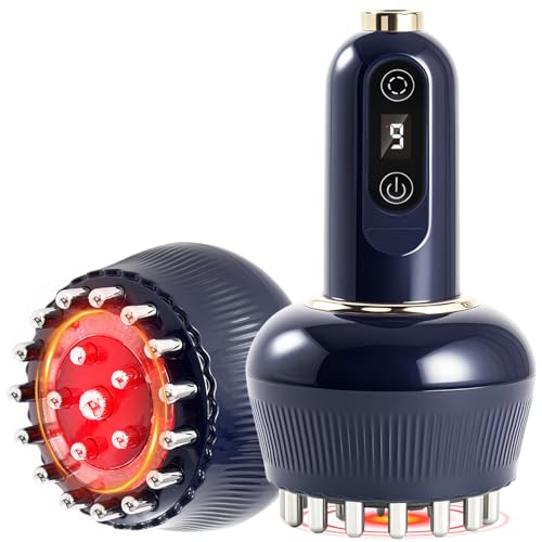 Lymphatic Drainage Massager & Anti Cellulite Massage Tool, Helps Reduce Stretch Marks & Cellulite, for Legs, Arms & Belly, Body Sculpting Machine with Light, Heat & Vibration - color: Blue