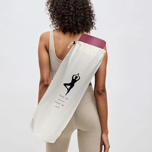 Yoga Mat Bag Cover -100% Cotton Lightweight,Washable Yoga Dust Bag With Adjustable Strap