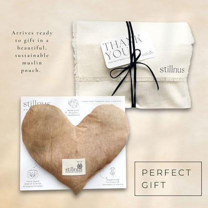 Stillnus Weighted Heart Eye Pillow & Eye Mask – Luxury Gift, Earth