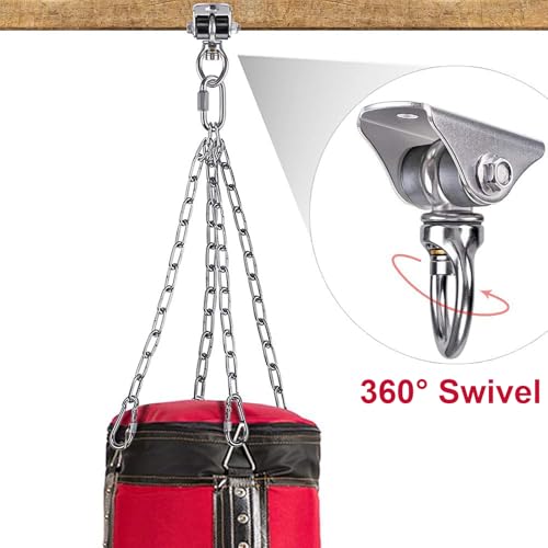BeneLabel Heavy Bag Hanger for Punching Bag Beam Mount Hardware 360° Rotation Boxing Bag Ceiling Mount I-Beam Hanger for Hanging Heavy Punching Bags Wall Hangers - color: Silver