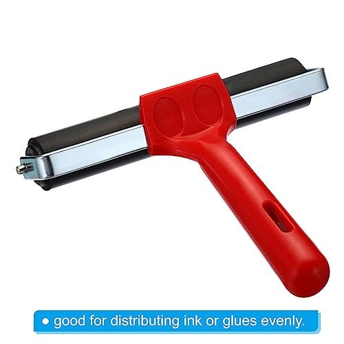 PATIKIL 6 Inch Rubber Roller Brayer, Anti Skid Hard Rubber Rolling Tools for Wallpaper Art Craft Printing Printmaking Ink Stamping Tape Construction, Black - size: 6 Inch